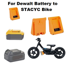 Load image into Gallery viewer, Stacyc Battery Adapter to Dewalt 18V Battery 12" & 16" Balance Bikes