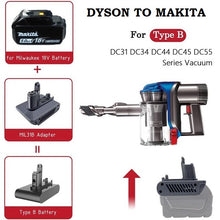 Load image into Gallery viewer, Dyson Battery Adapter to Makita Battery DC31 DC34 DC35 DC44 DC45 DC56 DC57 - Type B