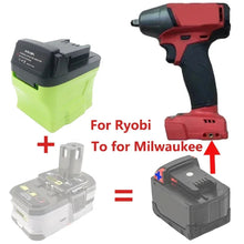 Load image into Gallery viewer, Ryobi Battery Adapter for Ryobi 18V Battery for Milwaukee 18V Cordless Power Tools
