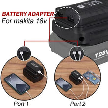 Load image into Gallery viewer, USB Port Mobile Phone Charger Adapter & LED For Makita 18V Li-ion Battery - Black Edition