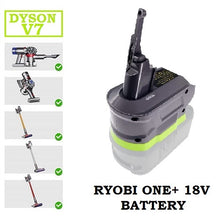 Load image into Gallery viewer, Dyson V7 Battery Adapter to Ryobi ONE+ 18V Li-Ion Battery
