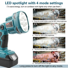 Load image into Gallery viewer, Makita Replacement LED 18V Li-ion Cordless 12W Torch W/USB