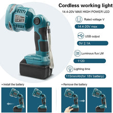Load image into Gallery viewer, Makita Replacement LED 18V Li-ion Cordless 12W Torch W/USB