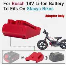 Load image into Gallery viewer, Stacyc Battery Adapter to Bosch Blue 18V Battery 12" &amp; 16" Balance Bikes
