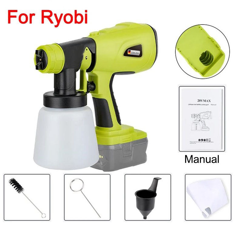 Cordless Paint Spray Gun For Ryobi ONE+ 18V Battery 1000ml – Battery ...