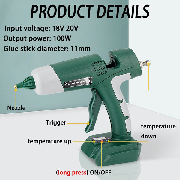 Cordless Hot Glue Gun for Milwaukee 18V Li-Ion Battery with Temperature  Control
