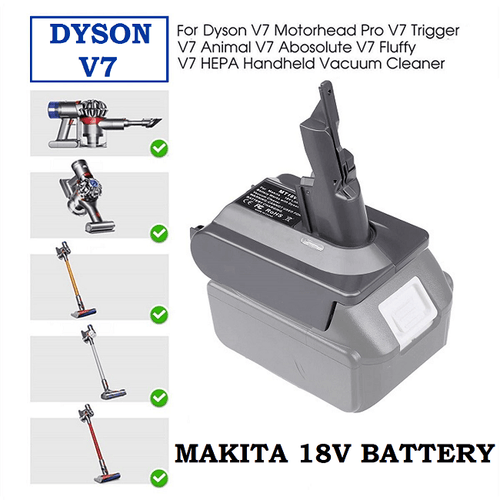 Dyson V7 Vacuum Battery Adapter To Makita 18V Li-Ion Battery - Battery Adapters